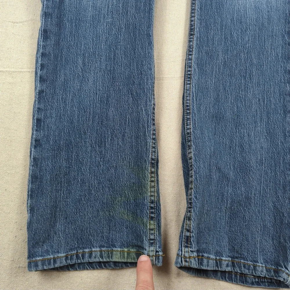 Levis Jeans Mens 32x34 Blue 527 Boot Cut Western Cowboy Distressed